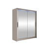SCHWEBETÜRENSCHRANK Westa XI, mit RGB LED Beleuchtung - Kaschmir/Silberfarben, Holzwerkstoff/Metall (150/200/58cm) - MIRJAN24