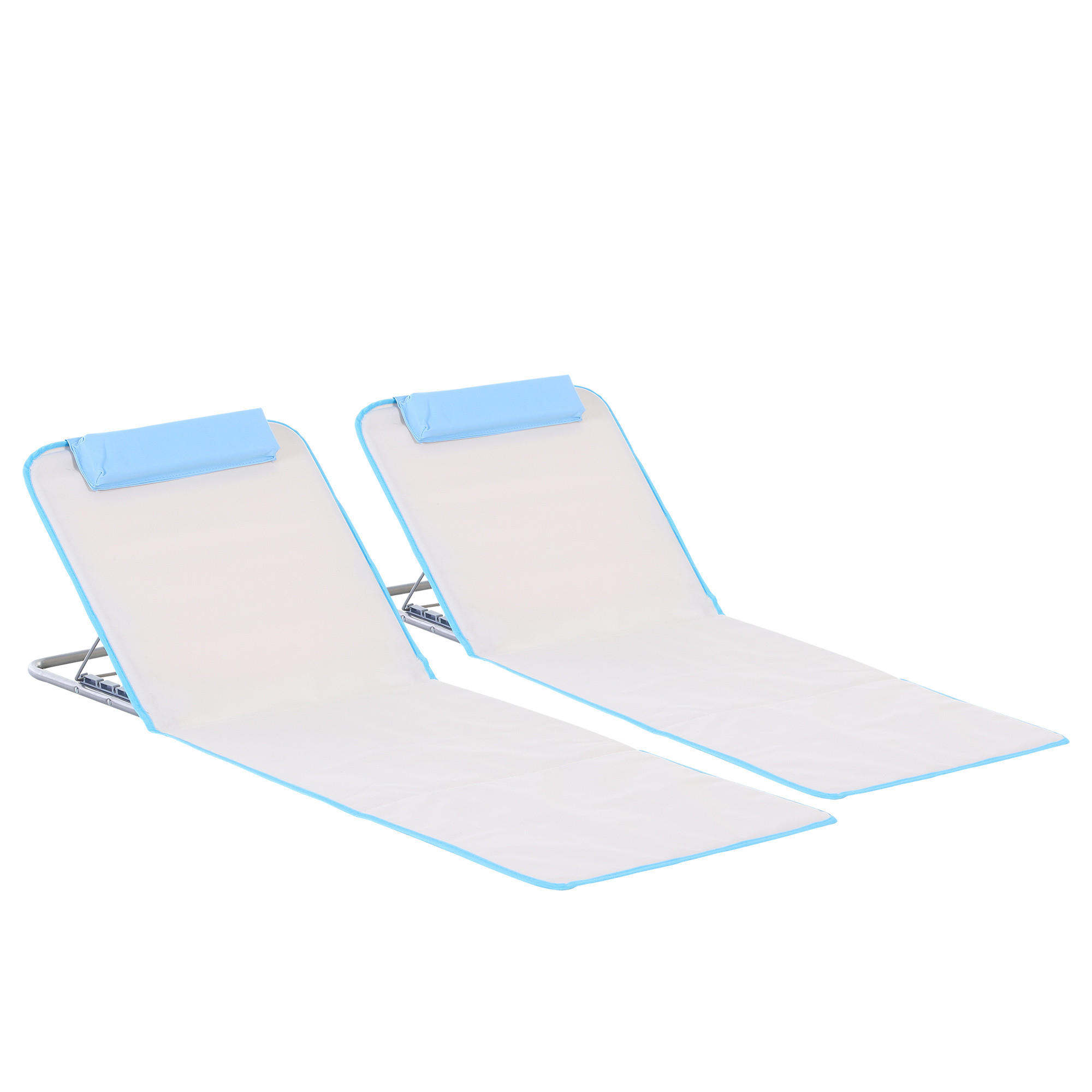 HÖHENVERSTELLBARE STRANDLIEGE, 134 x 48 x 33-43 cm, Stahl, Beige - Beige, Kunststoff (134/43/48cm) - Outsunny