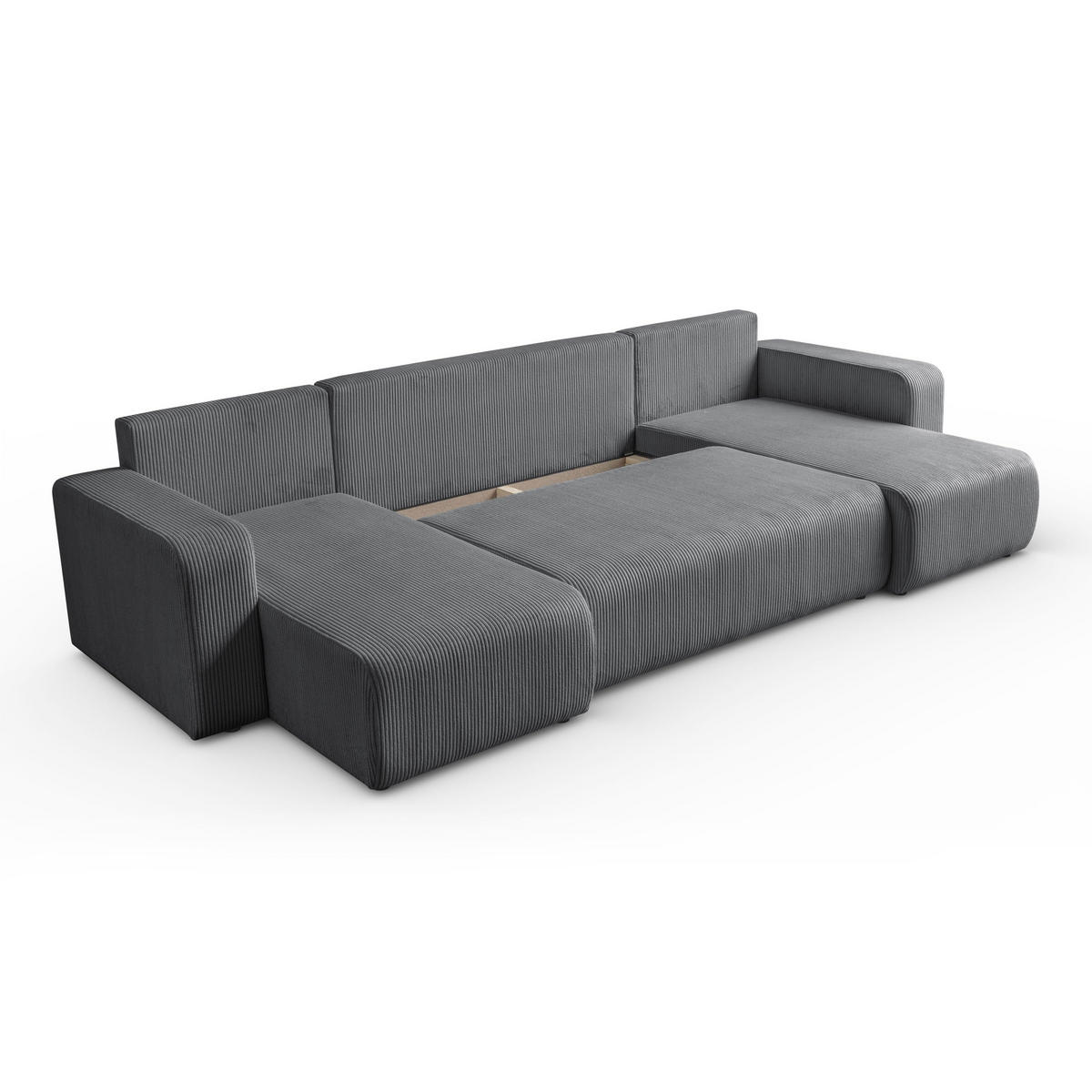Ecksofa PRESTIGE U mit Schlaffunktion, Poso 60 - Grau, Textil (317/83/143cm) - Lookway