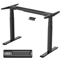 SCHREIBTISCH-GESTELL DE-37154 elektrisch höhenverstellbar mit Dual-Motor und LED Schwarz - Schwarz, Metall (150/57.5/127cm) - ComfortXL