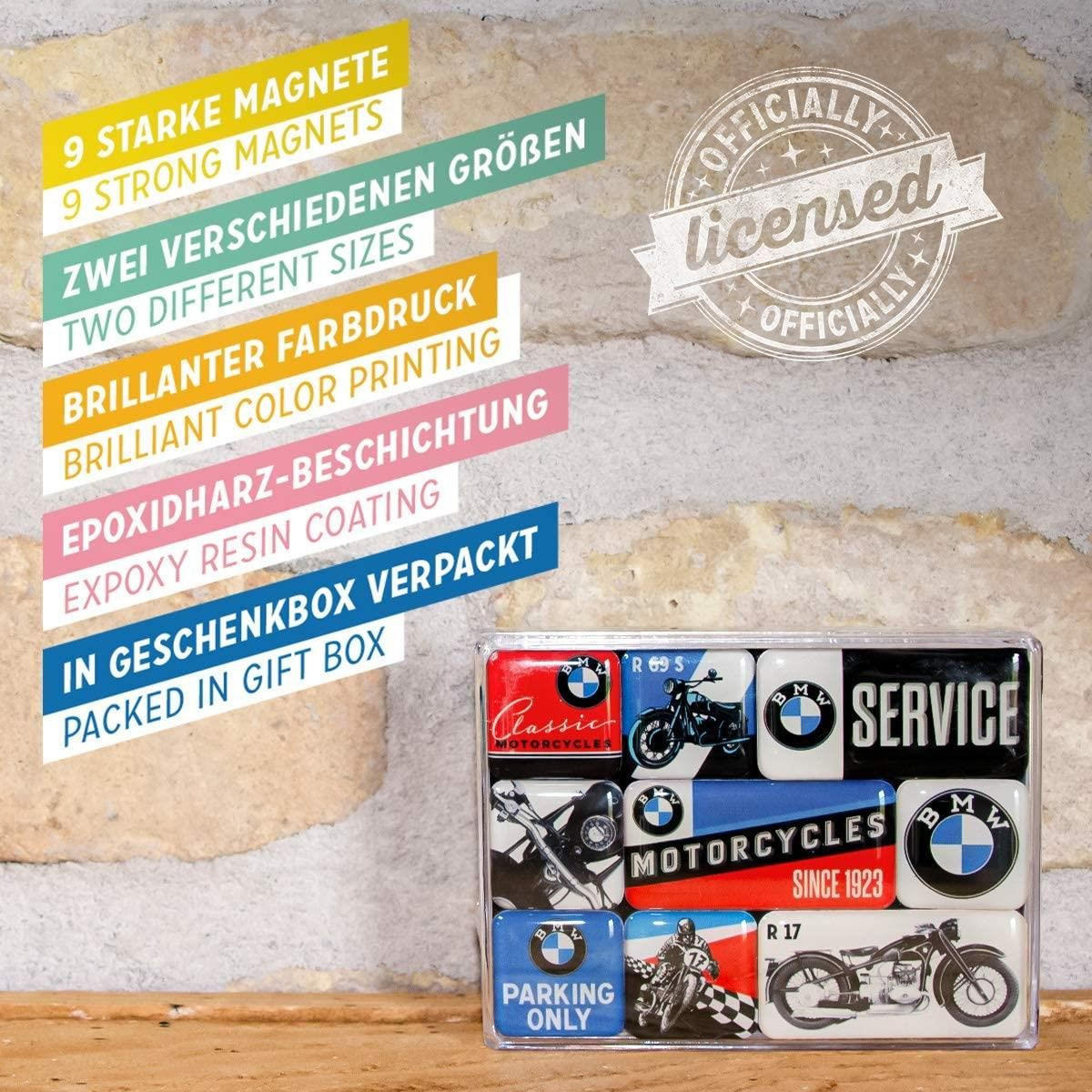 MAGNETSET 9-teilig BMW Motorcycles - Multicolor, Metall (9/7/2cm) - Nostalgic-Art