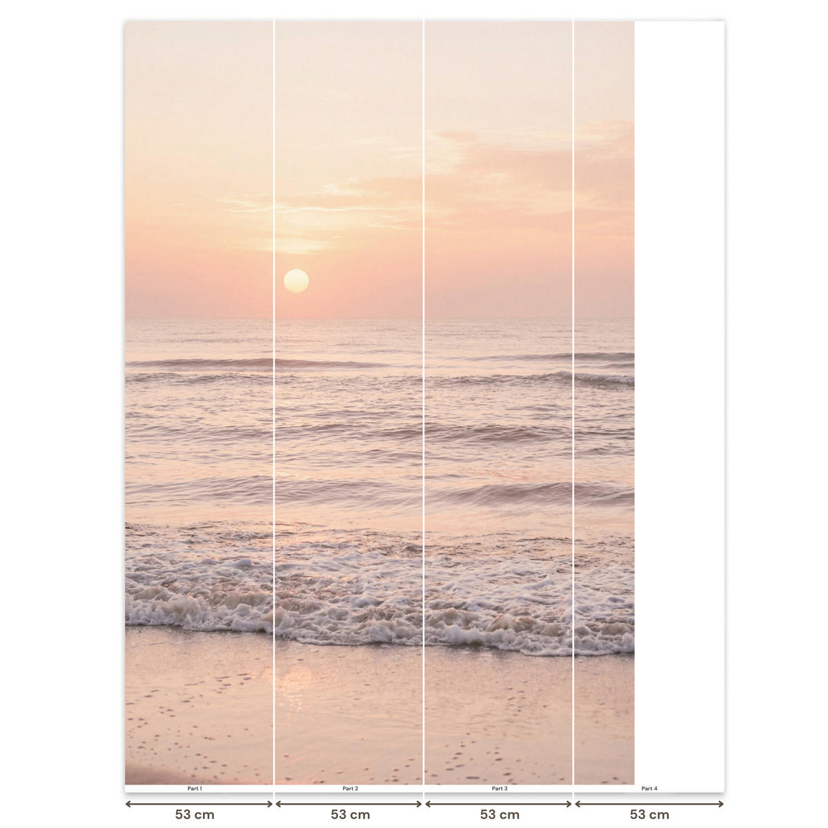 TAPETE - Sonne - Strand - Rosa - 180x280 cm - Hellrosa, Papier (180/280cm) - OnlyWow