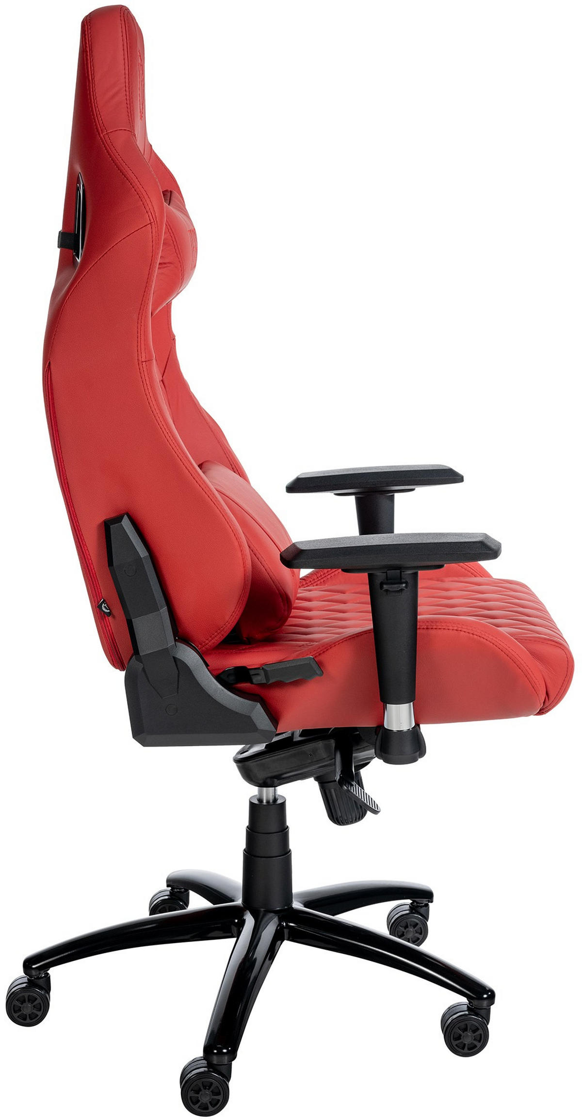 CHEFSESSEL Echtleder rot - Rot/Schwarz, Leder/Metall (70/129/64cm) - CLP