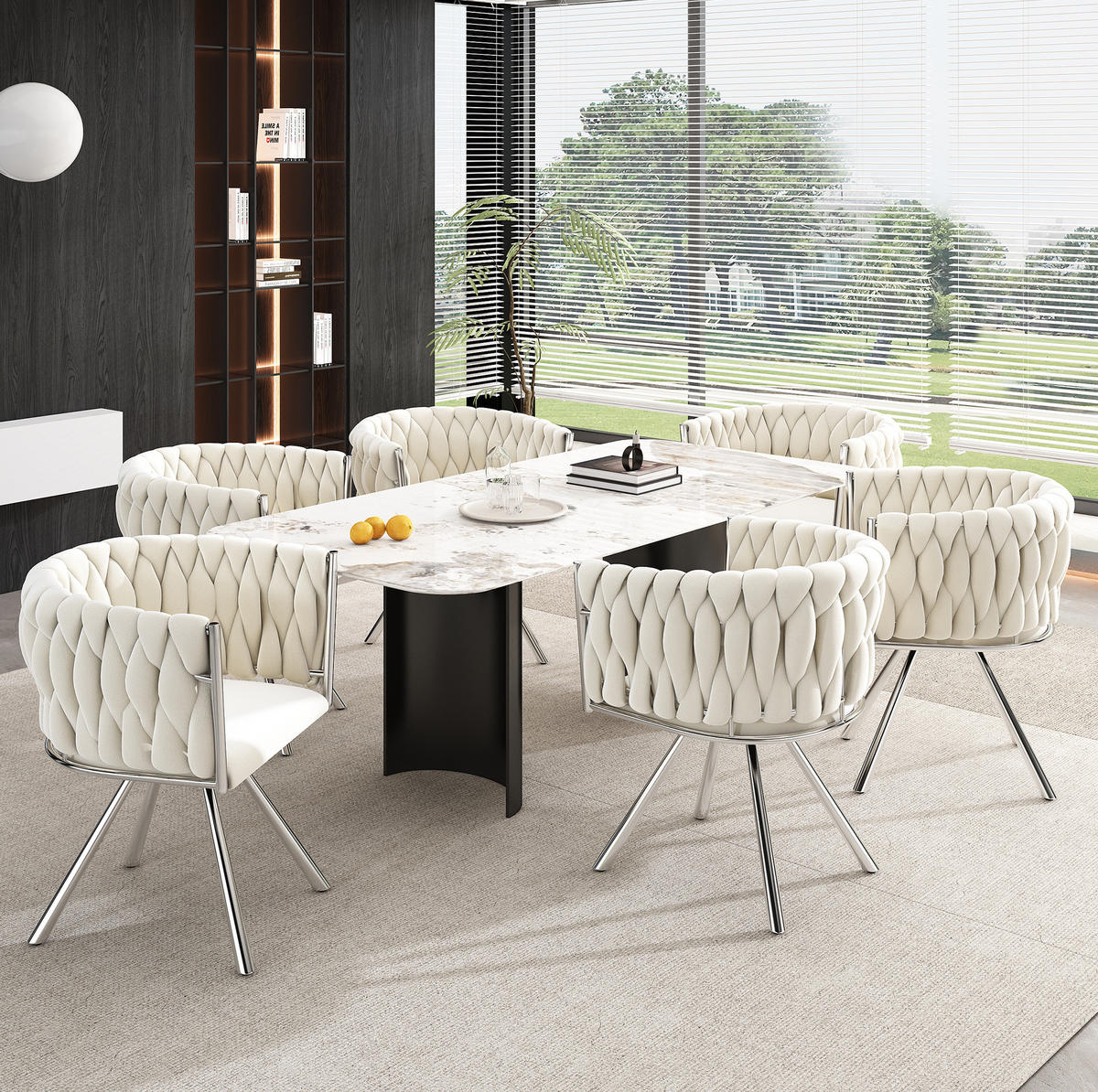 ESSZIMMERSTUHL 6er-Set Beige mit 360°-Drehfunktion - Beige, Textil (59/72/54cm) - MIVRAY