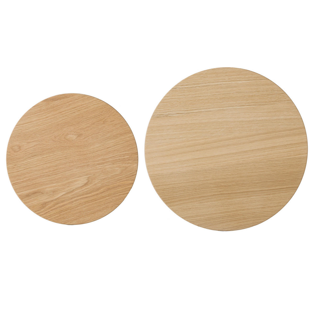 BEISTELLTISCH-SET - Eiche teilmassiv, Weiß / Eiche, 2-teilig - Eichefarben, Holzwerkstoff (50/50/45cm) - home24