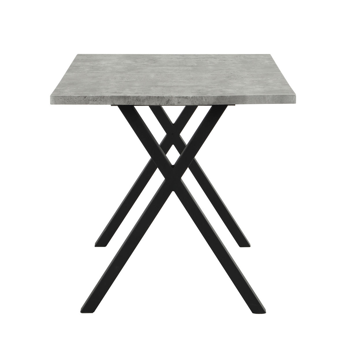 ESSTISCH 140/80/76 cm in Betonoptik mit Kreuzgestell - Grau, Holzwerkstoff (140/80/76cm) - Flora Grace