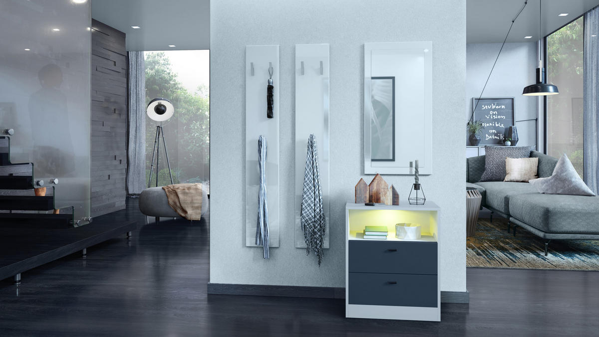 KOMMODE Pino Fronten in Anthrazit matt - Dunkelgrau/Anthrazit, Holzwerkstoff (56/67.5/36cm) - Vladon
