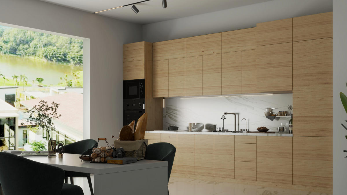 KÜCHENZEILE – Küchenblock 420 cm VELORA – KU-S40 – Eiche Artisan - Eiche Artisan, Holzwerkstoff (420/248/58cm) - hi-markt