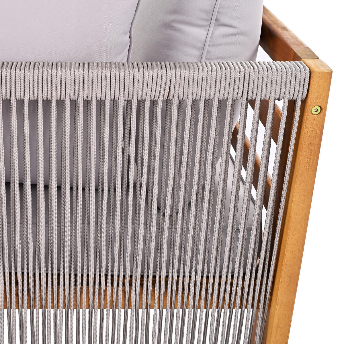 GARTEN-LOUNGESET 175/58/80 cm grau aus Akazien Holzwerkstoff mit Tisch - Grau, Holzwerkstoff - OKWISH