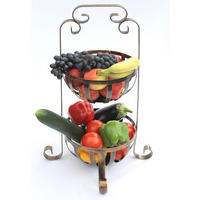 ETAGERE Obstkorb 10-320 mit 2 Körbe 62 cm - Braun, Metall (62cm) - DanDiBo