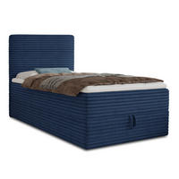 BOXBETT Mollo Mini - 80x200 - blau (Tilia 77, Cord) - Blau/Schwarz, Holz/Holzwerkstoff (80/200cm) - Sofnet