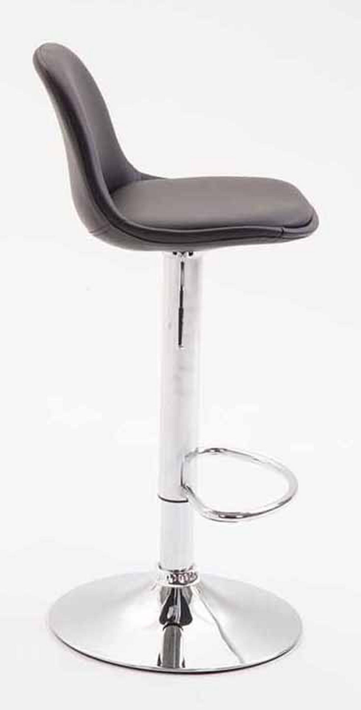 BARHOCKER Kilian, 2er Set, Gestell Metall in Chromoptik, Vollgepolstert, Kunstleder Schwarz - Chromfarben/Schwarz, Kunststoff/Textil (39/100/43cm) - TPFLiving