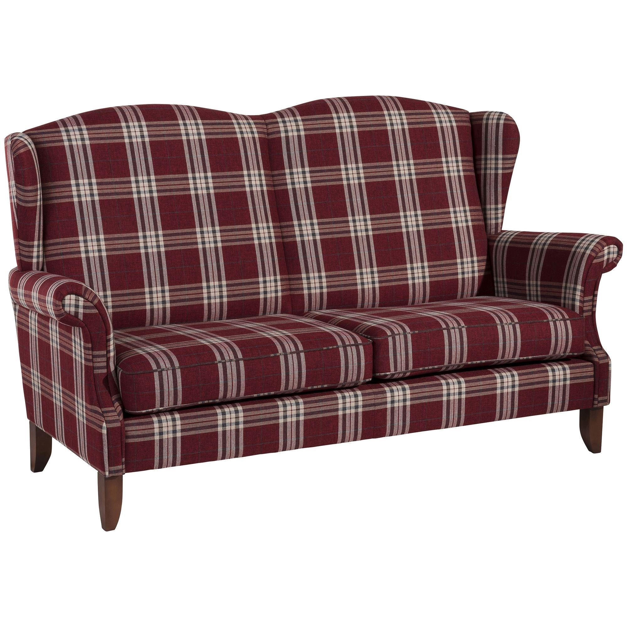 SOFA 2,5-Sitzer Katria Bezug Flachgewebe Buche nussbaum / rot - Rot, Kunststoff (193/108/86cm) - 58aufmkessel