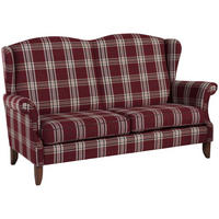 SOFA 2,5-Sitzer Katria Bezug Flachgewebe Buche nussbaum / rot - Rot, Kunststoff (193/108/86cm) - 58aufmkessel