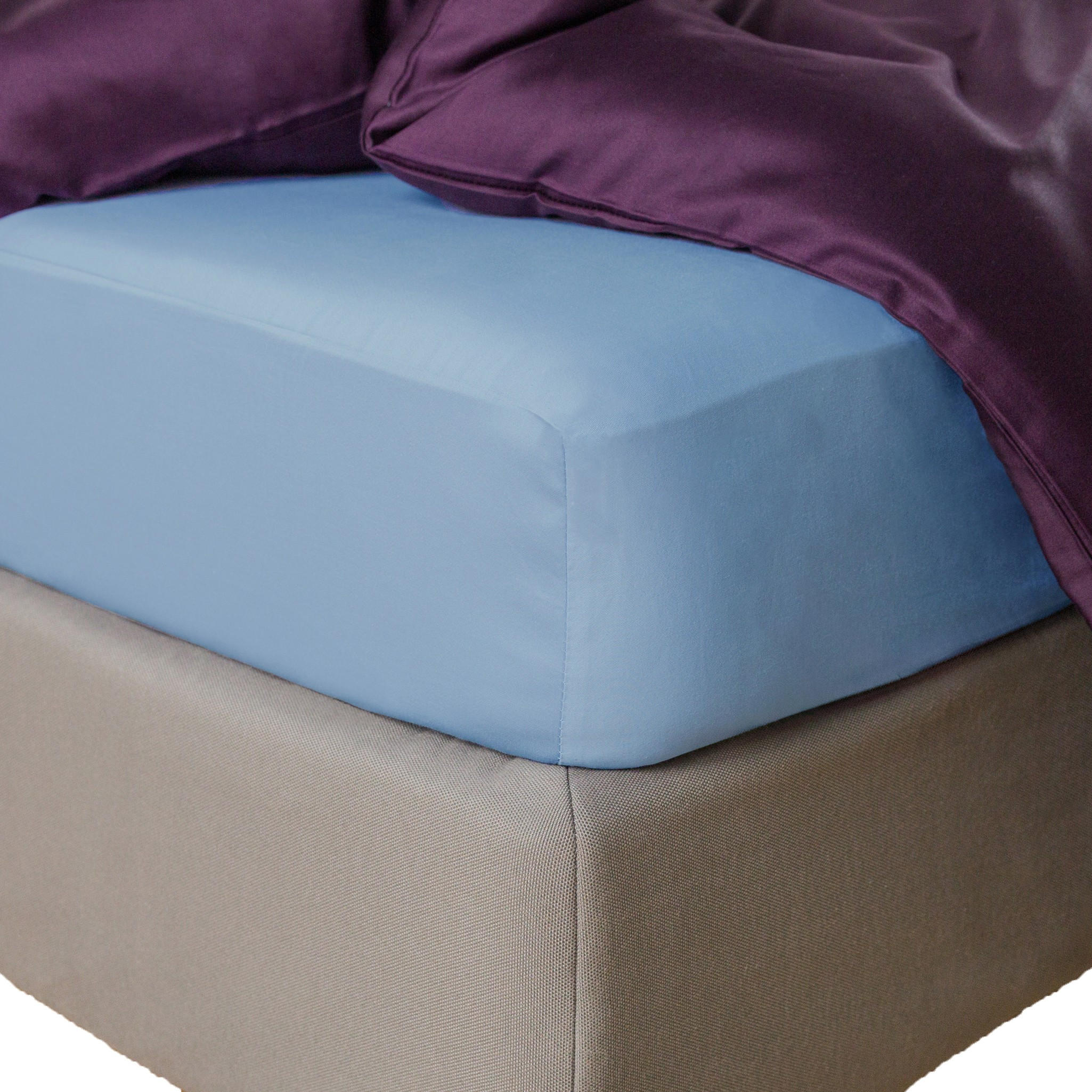 SPANNBETTLAKEN Satinette - Hellblau, Textil (160/200cm) - home&you