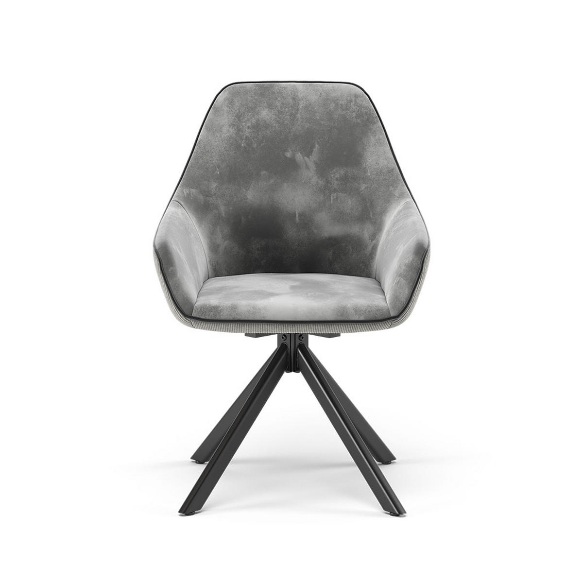 KŘESLO DO OBÝVACÍHO POKOJE Eleganza Šedá - světle šedá, kov (60/89/62cm) - Vicco