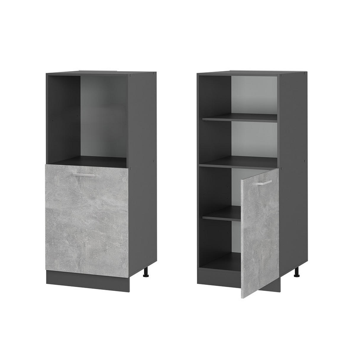 HERDUMBAUSCHRANK R-Line Beton 60 cm - Anthrazit/Grau, Holzwerkstoff (60/143/57cm) - Vicco