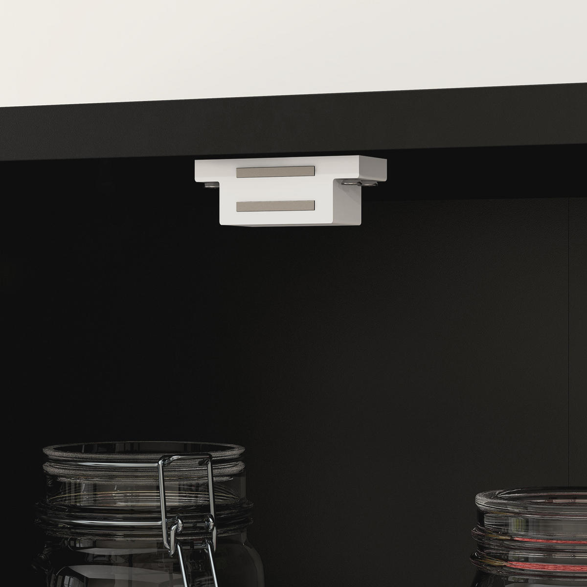 HIGHBOARD DE-11314 2 Glastüren Schwarz - Schwarz, Holzwerkstoff (30/160/60cm) - ComfortXL