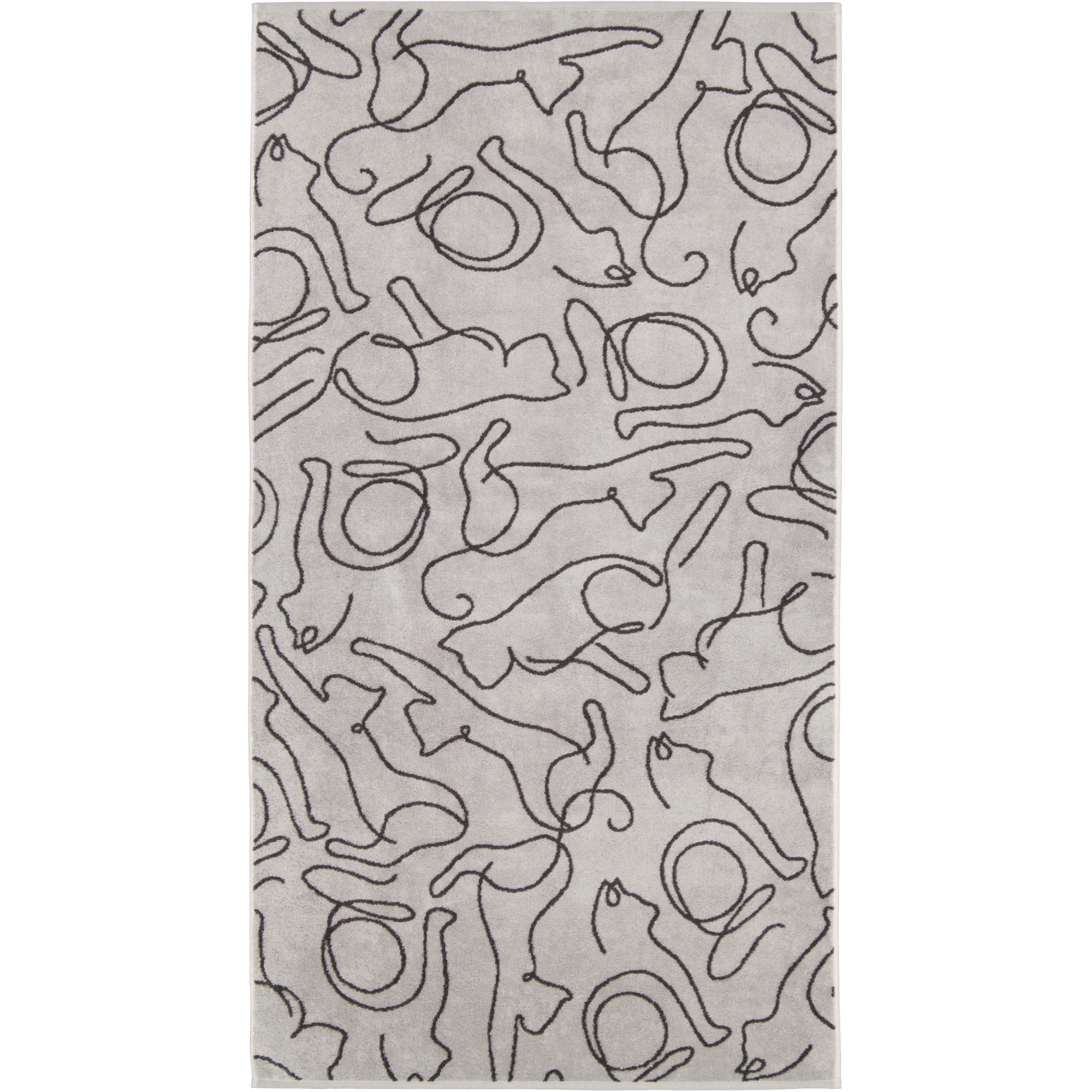 DUSCHTUCH CUTE CATS EDITION CATS 6264 PLATIN/BASALT - 70 - Grau, Textil (80/150cm) - Cawoe