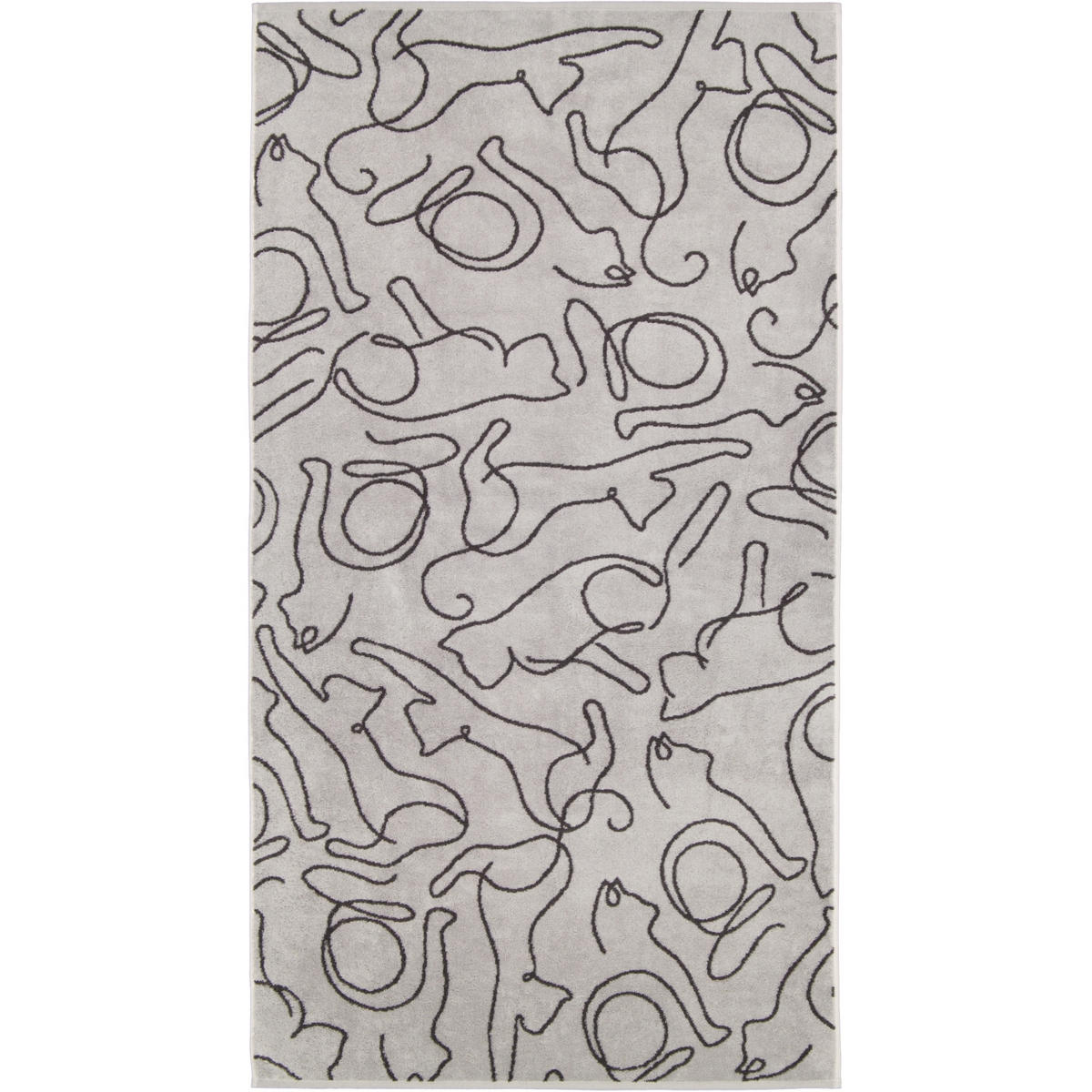 DUSCHTUCH CUTE CATS EDITION CATS 6264 PLATIN/BASALT - 70 - Grau, Textil (80/150cm) - Cawoe