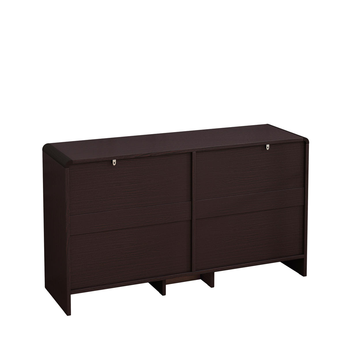 KOMMODE 130 cm in Rotbraun mit 6 Rattanschubladen und abgerundeten Ecken - Braun, Holzwerkstoff (130/74/40cm) - Flora Grace