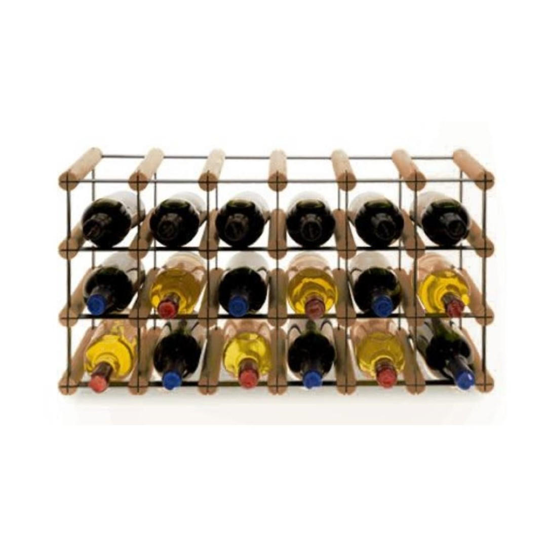 WEINREGAL Vinotega Mod Metal 32,5x62,5x24,5 cm 6x3 Flaschen Massives Kiefernholz Braun Geölt - Braun, Holz (62.5/32.5/24.5cm) - PROREGAL