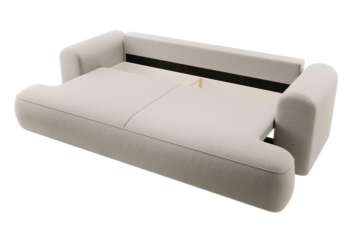 SCHLAFSOFA Ovo Cremeweiß Velours - Creme, Textil (250/98/110cm) - Selsey