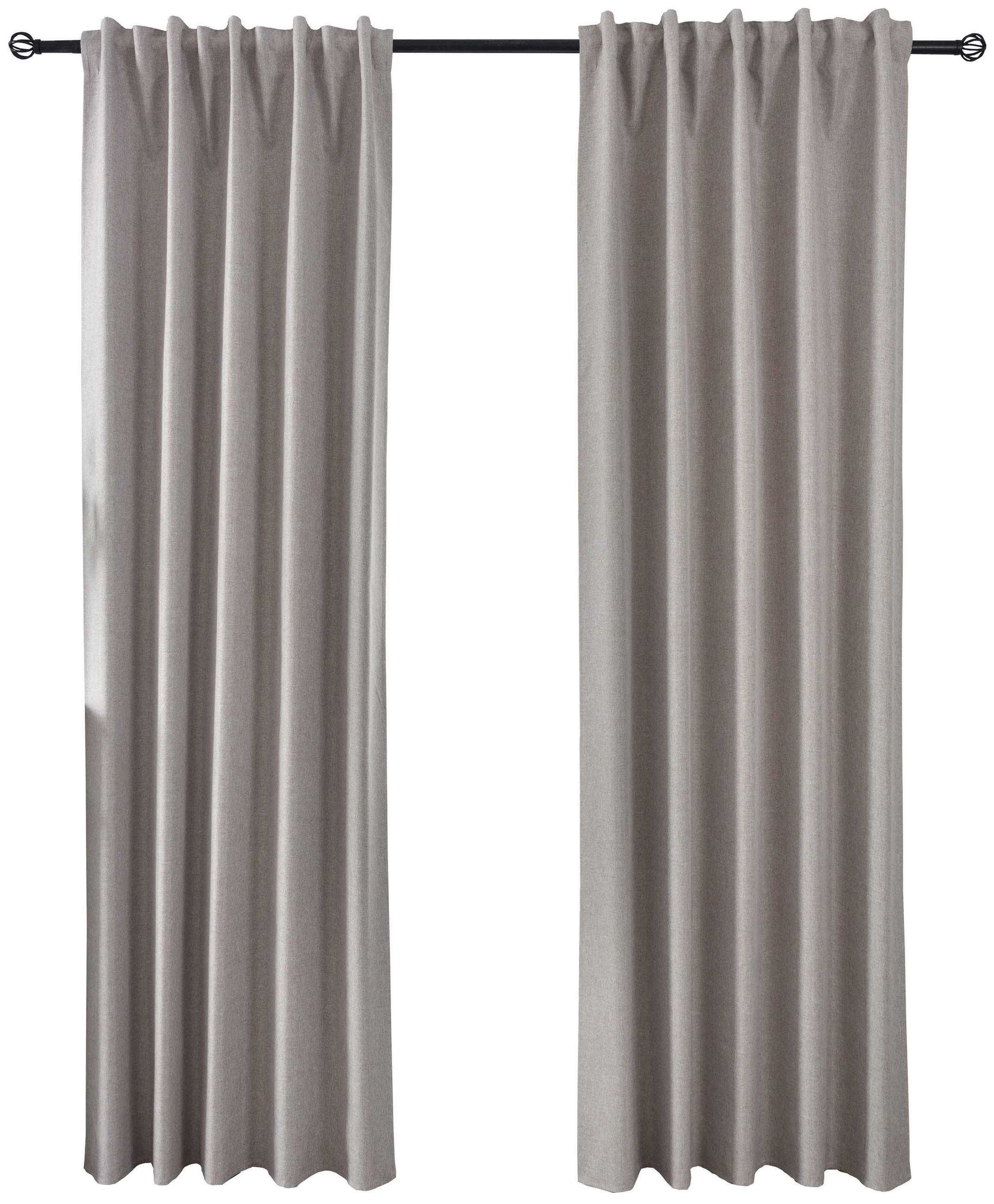 VORHANG 2ER SET BOSTON DARK HxB 245x140 cm Taupe - Taupe, Textil (140/245cm) - Gardinenbox
