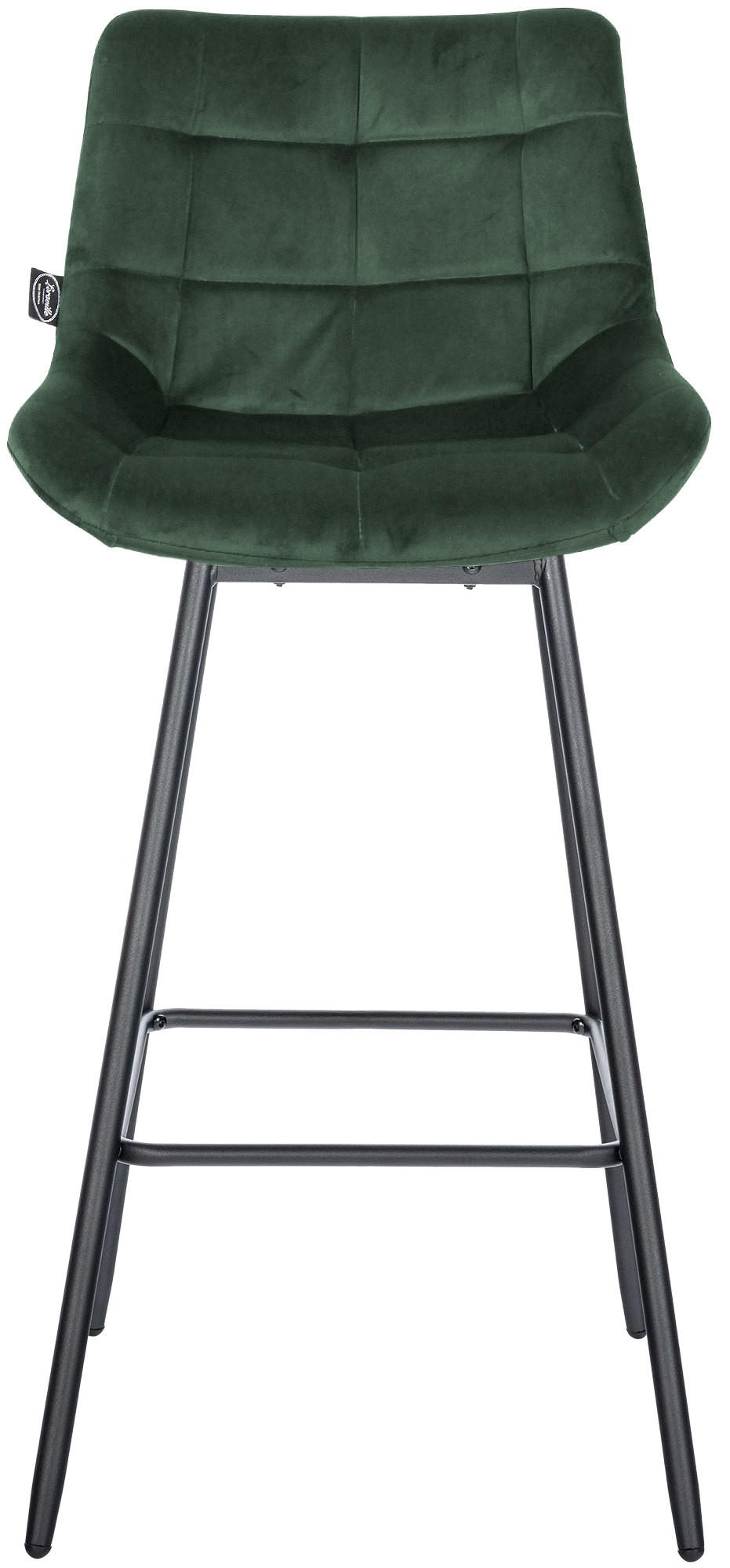 BARHOCKER 4er Set Visen Samt Dunkelgrün - Dunkelgrün, Textil (49/105/56cm) - DELUKE