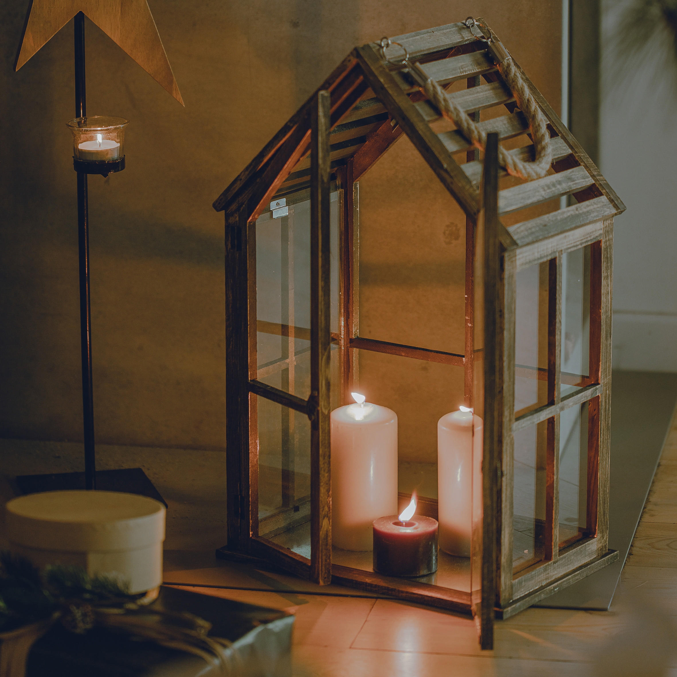 LATERNE Homesi - Braun, Holz (21.5/51.5/32cm) - home&you