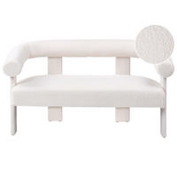2-SITZER-SOFA Bouclé Cremeweiß Ilbro - Creme, Textil (138/76/68cm) - Beliani