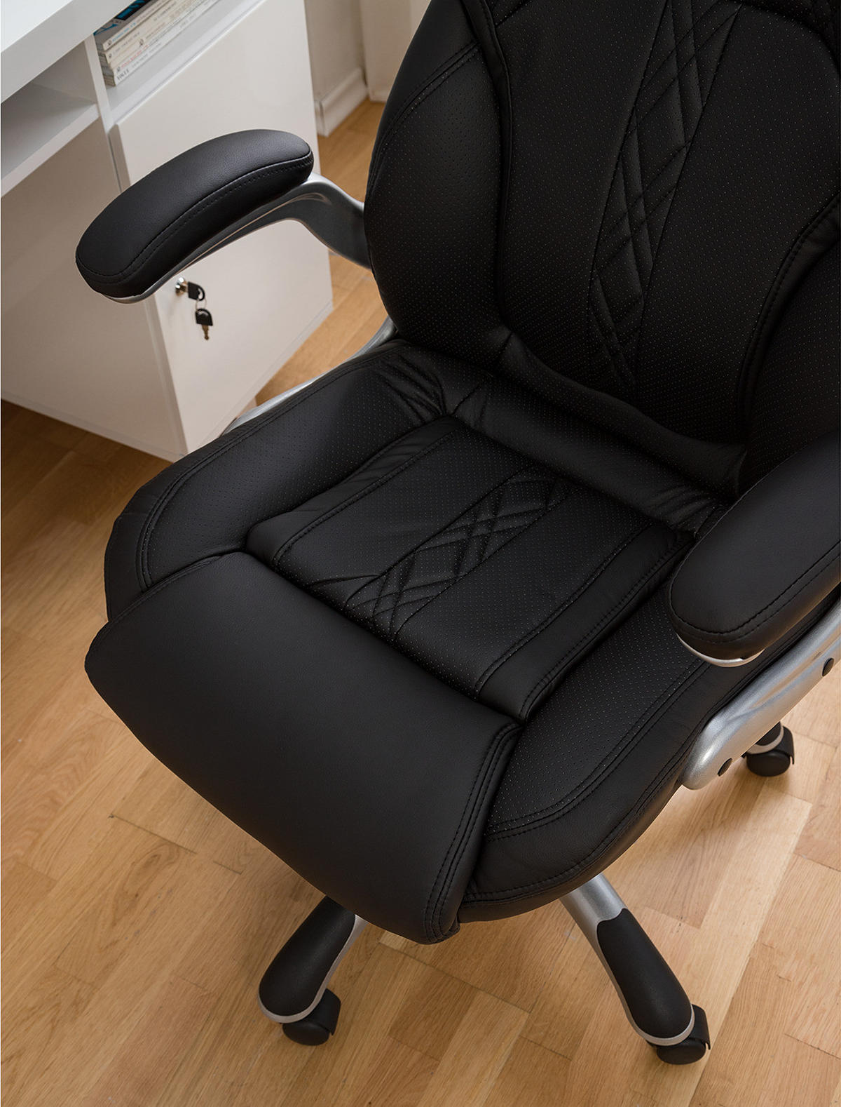 CHEFSESSEL - Kunstleder - Schwarz, Kunststoff (69/118/77cm) - home24