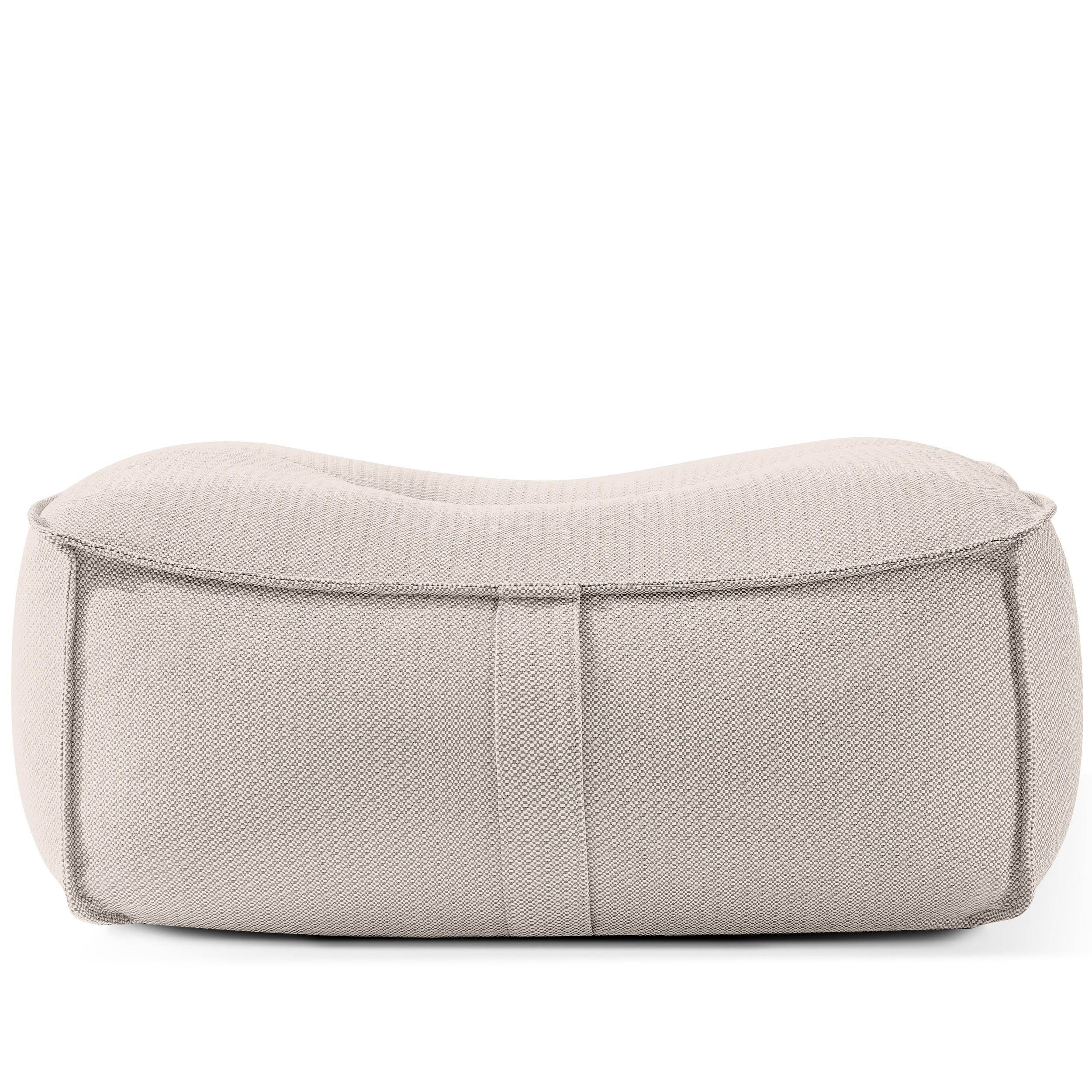 GARTENLOUNGE-HOCKER LOVIA Outdoof Pouf, Dunkelbeige/Weiß - Beige, Textil (90/41/75cm) - KONSIMO®