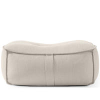 GARTENLOUNGE-HOCKER LOVIA Outdoof Pouf, Dunkelbeige/Weiß - Beige, Textil (90/41/75cm) - KONSIMO®