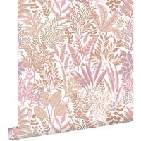 TAPETE tropische Blätter und Blüten 50 x 900 cm - Pink, Papier (50/900cm) - ESTAhome