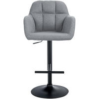 BARHOCKER Nardo Stoff schwarz grau - Schwarz/Grau, Textil/Metall (57/118/59cm) - TPFLiving