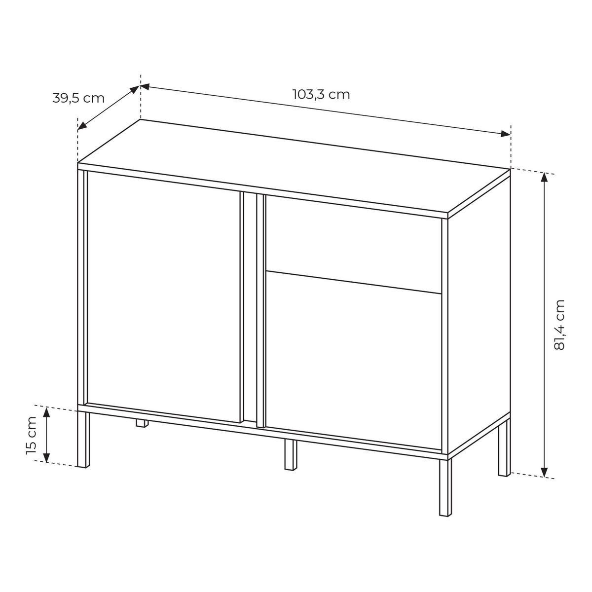KOMMODE DASTINO 103/81/40 cm mit 1 Schubladen und 2 Türen Beige - Beige, Holzwerkstoff (103/81/40cm) - MASSENO
