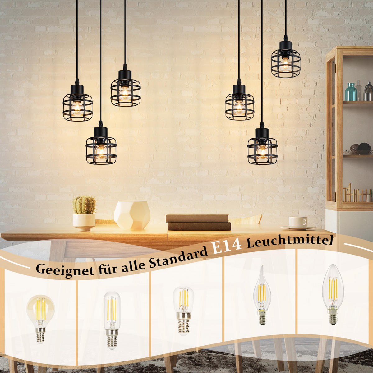 PENDELLEUCHTE Kingsley 24/24/140 cm - Schwarz, Metall (24/24/140cm) - ZMH