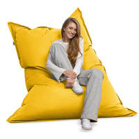 SITZSACK XXL Caree gelb, 140x180cm groß für Outdoor - Gelb, Textil (180/140/30cm) - Bruni