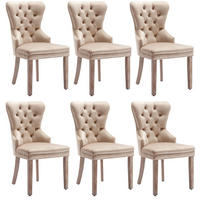 STUHL-SET DE-35903 6 Stück mit Türklopfer-Design Beige - Beige, Holzwerkstoff (46.5/95/53cm) - ComfortXL