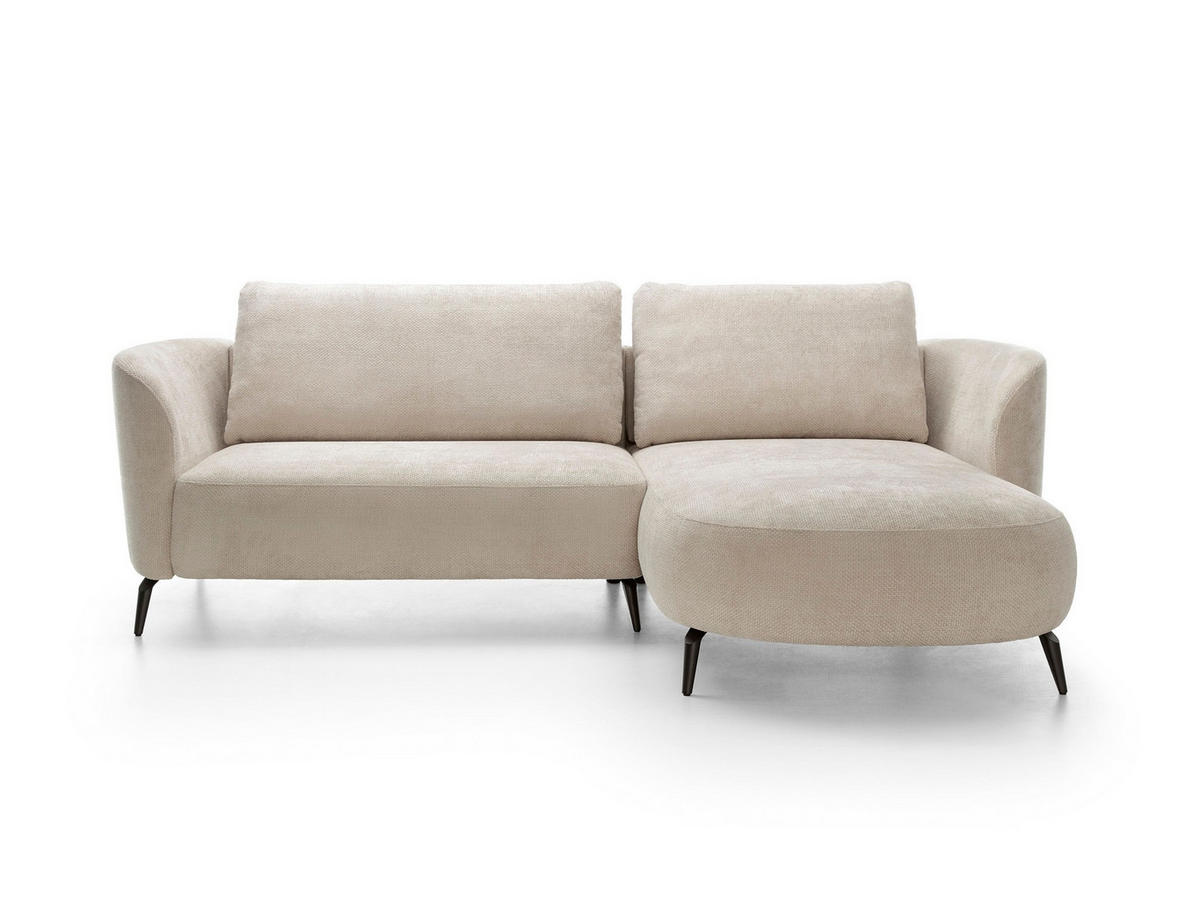 ECKSOFA VICO Beige Chenille mit Schlaffunktion - Beige, Holz (260/182cm) - MASSENO