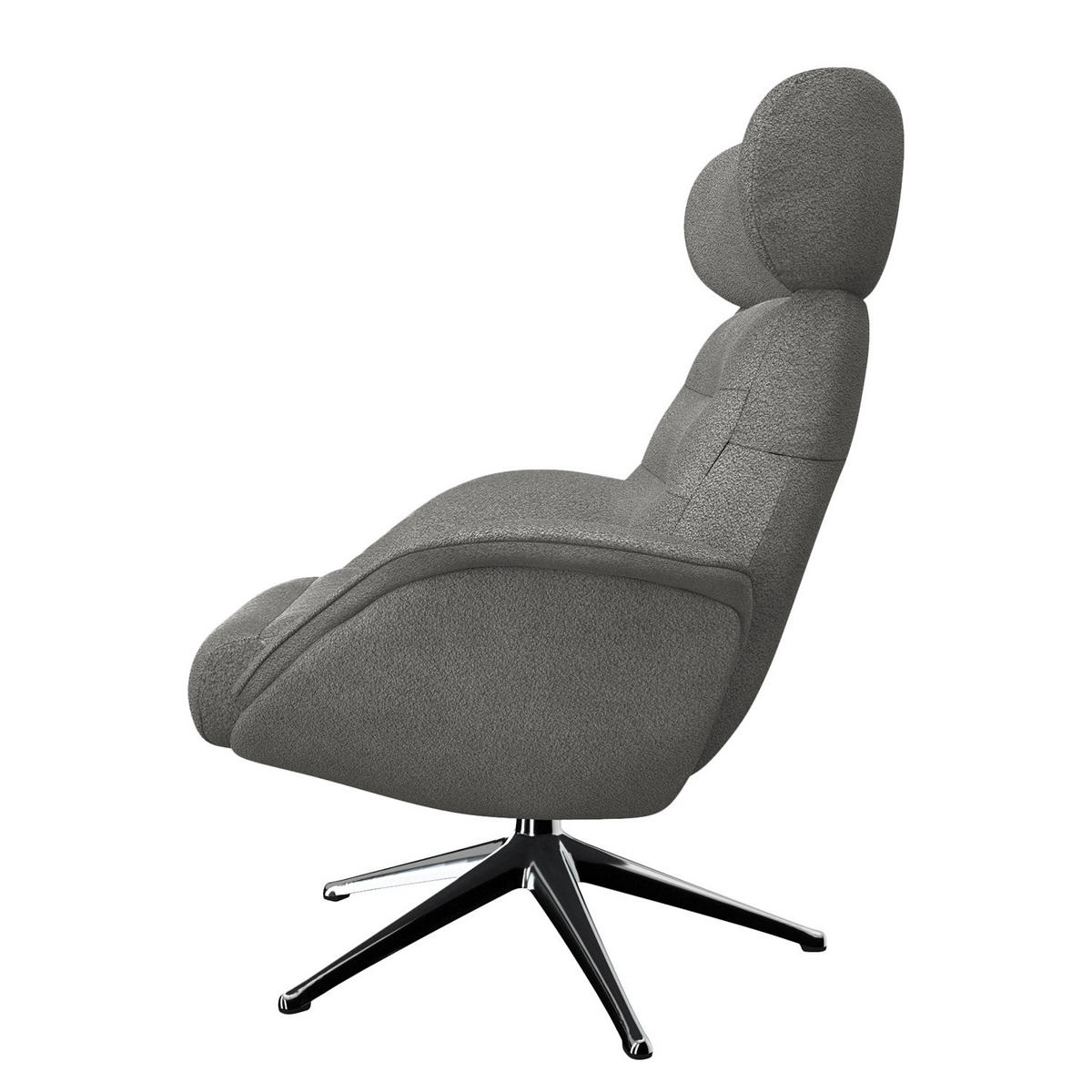 RELAXSESSEL - Grau, Textil/Metall (90/107/90cm) - home24