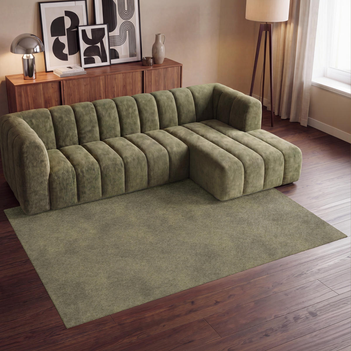 KOBERCE - Textúra - abstraktná - zelená - 230x150 cm - olivovozelená, textil/plast (230/0.4cm) - OnlyWow