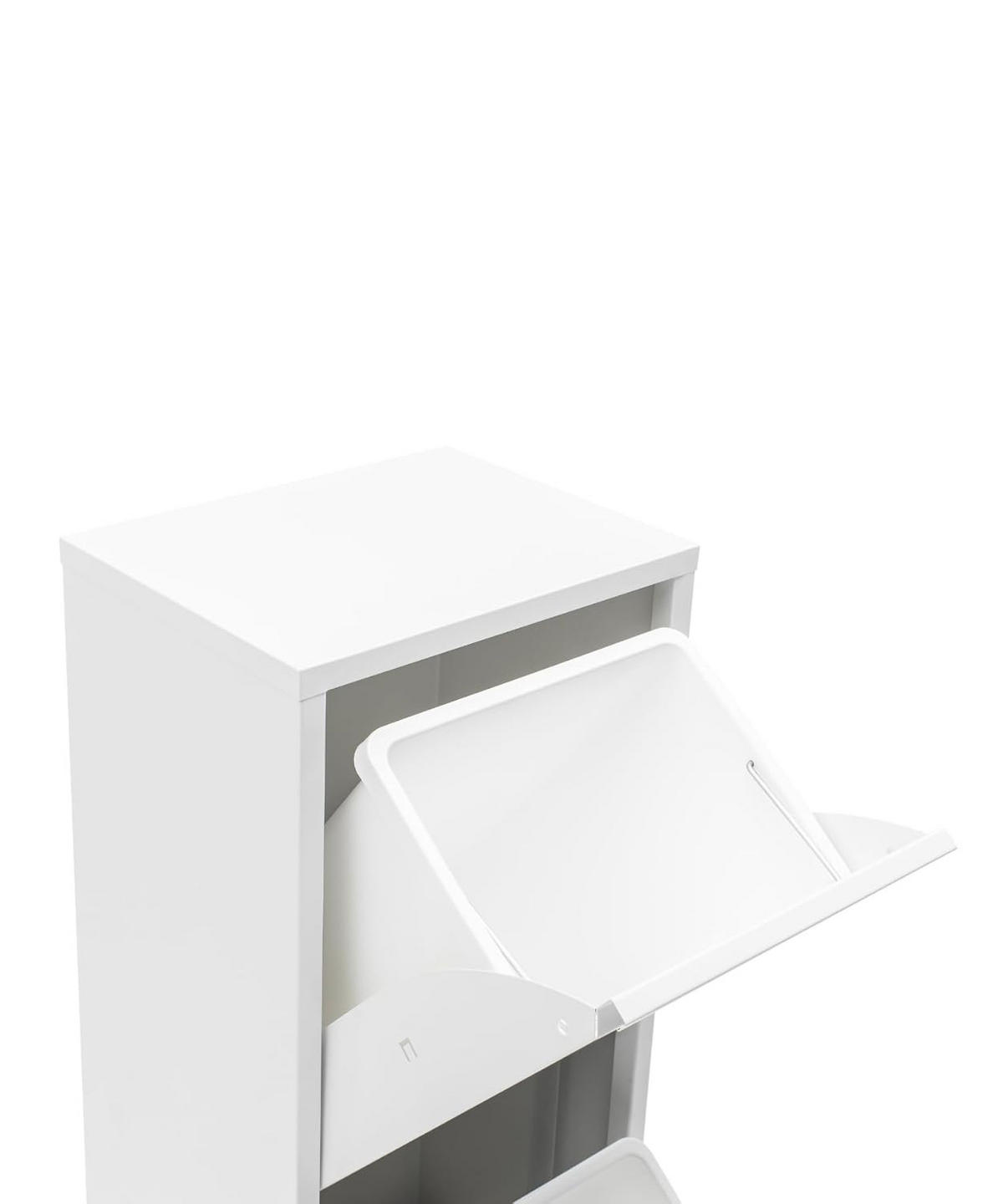 MÜLLEIMER 3 Fach Weiß Mülltrennsystem aus Metall - Weiß, Metall (33/136/25cm) - Gowoll