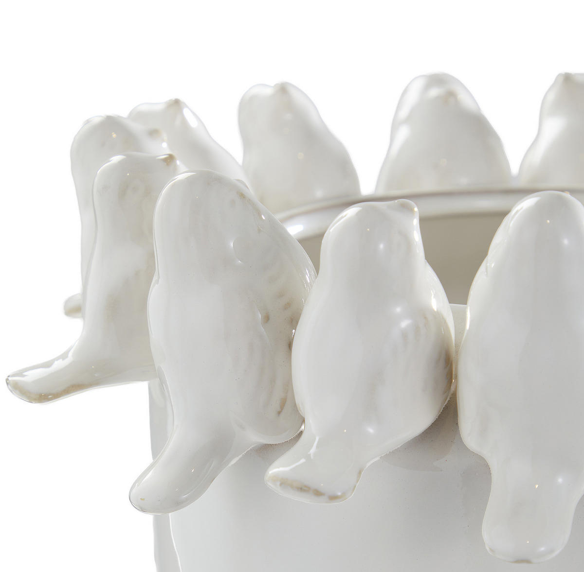 KERAMIKVASE Birds - Weiß, Keramik (24cm) - Butlers