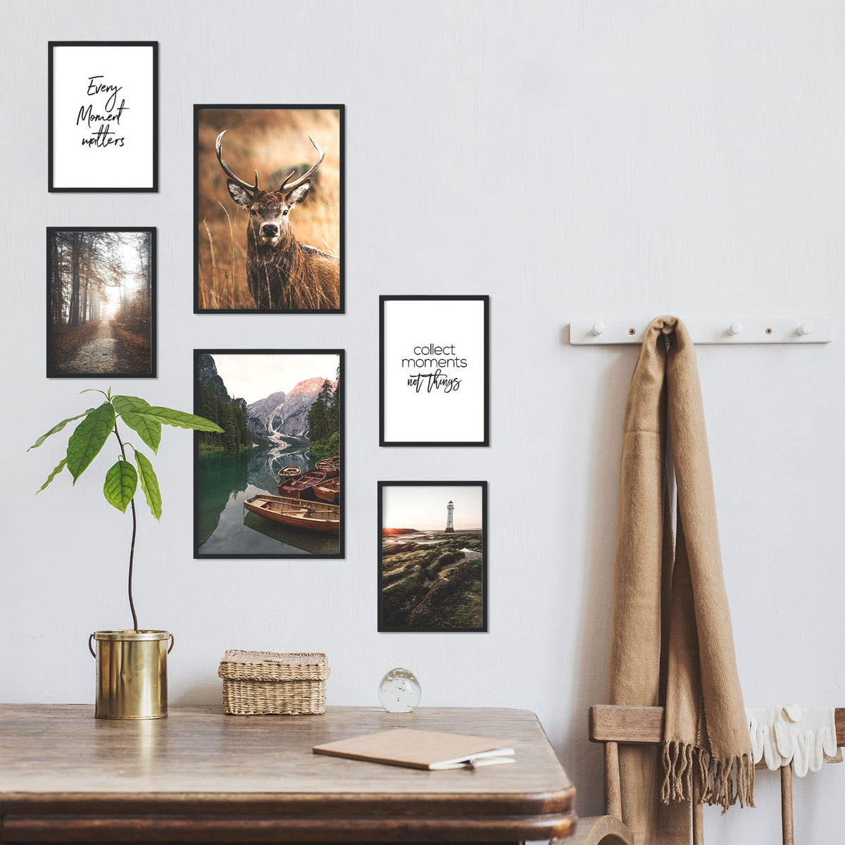 POSTER Set Mit 6 Winter Natur Wandbild A3 & A4 Rahmenlos - Klar, Papier (29/3cm) - Nacnic