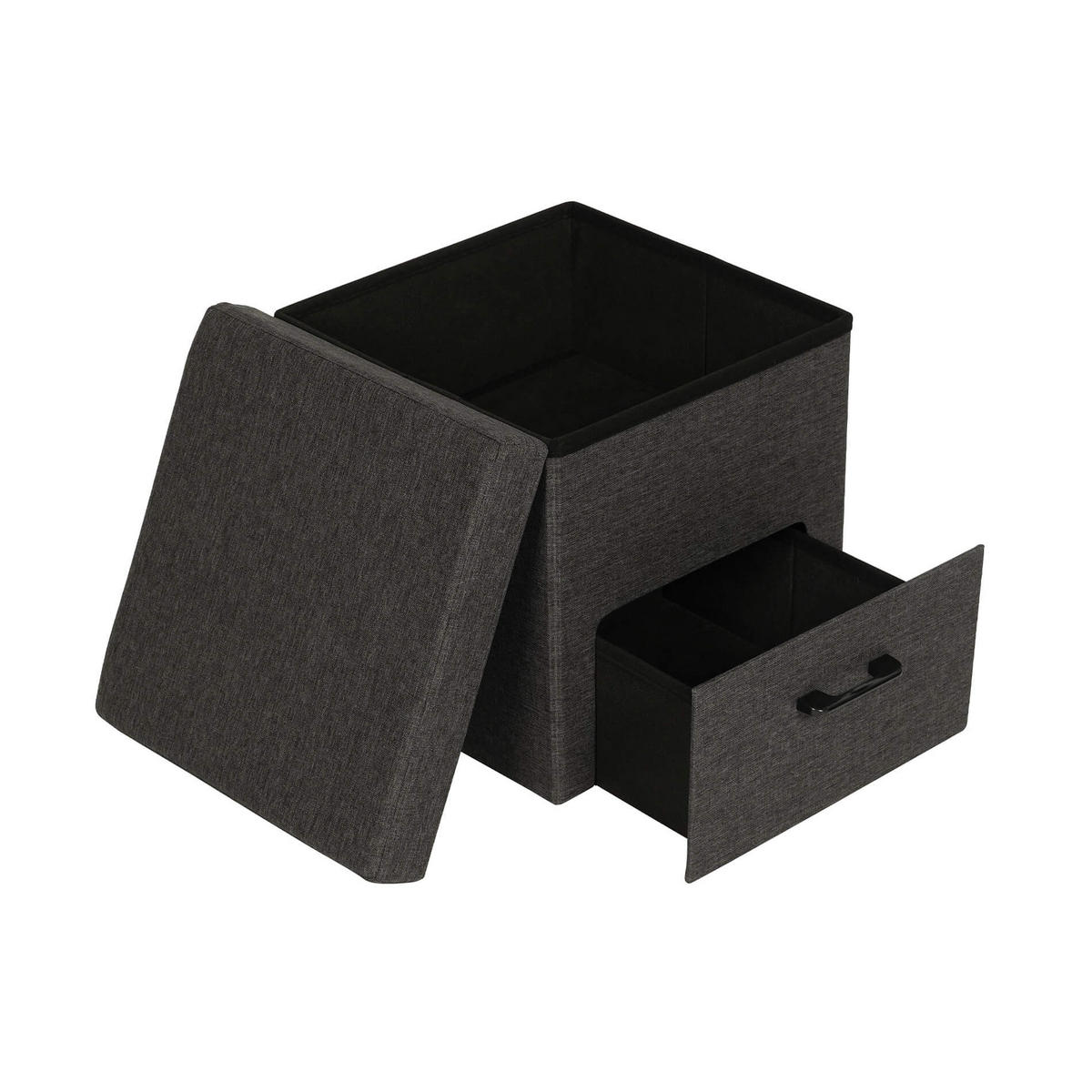 POUF Alocasia mit Stauraum 40/40/40 cm - Grau, Holz (40/40/40cm) - Mobili Rebecca