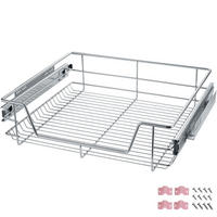 TELESKOPSCHUBLADE ,einfache Montage,grau - Grau, Metall (57/14/44cm) - tectake