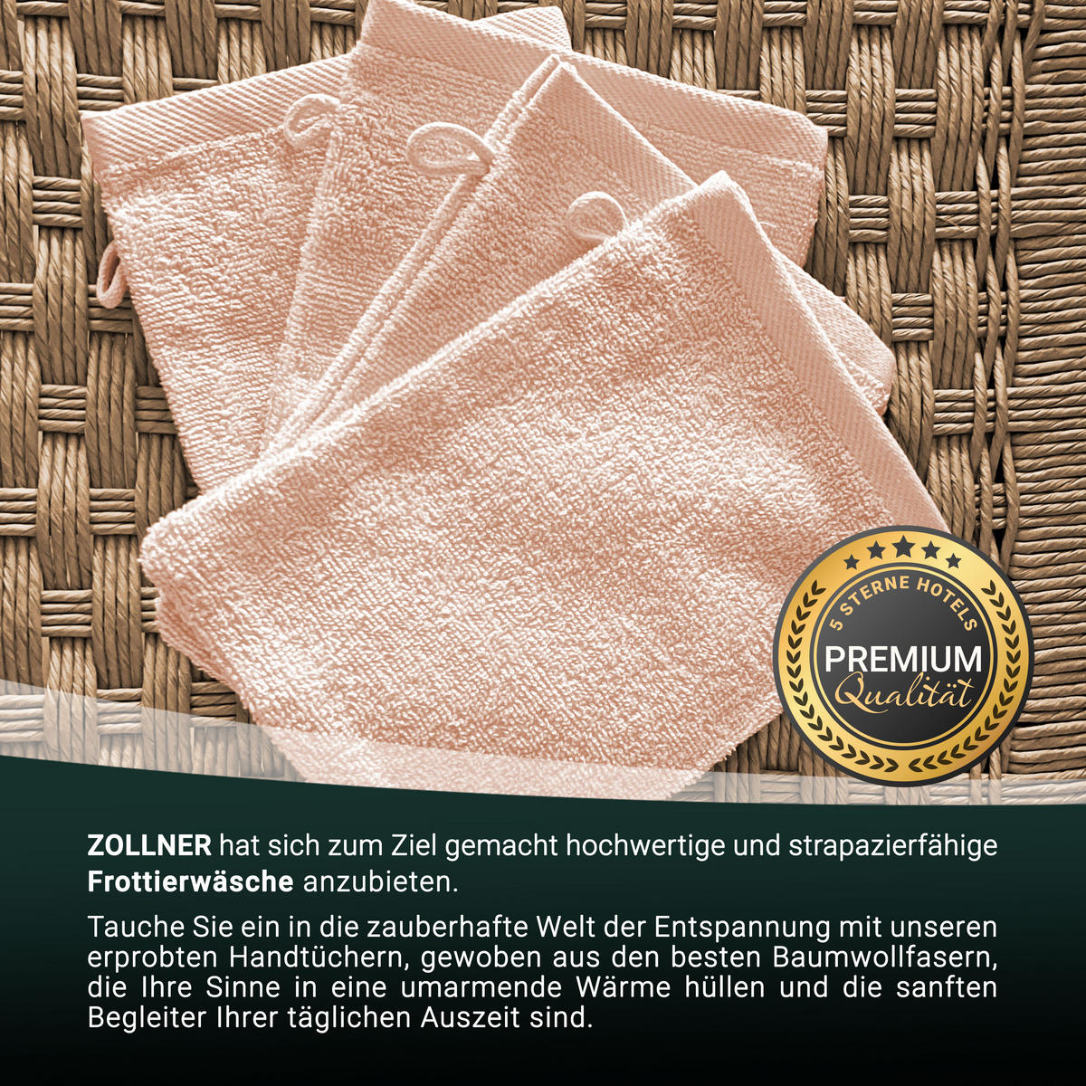 WASCHHANDSCHUH, 10er-Set, 16x21 cm, 100% Baumwolle, Orange - Orange, Textil (16/21cm) - Zollner