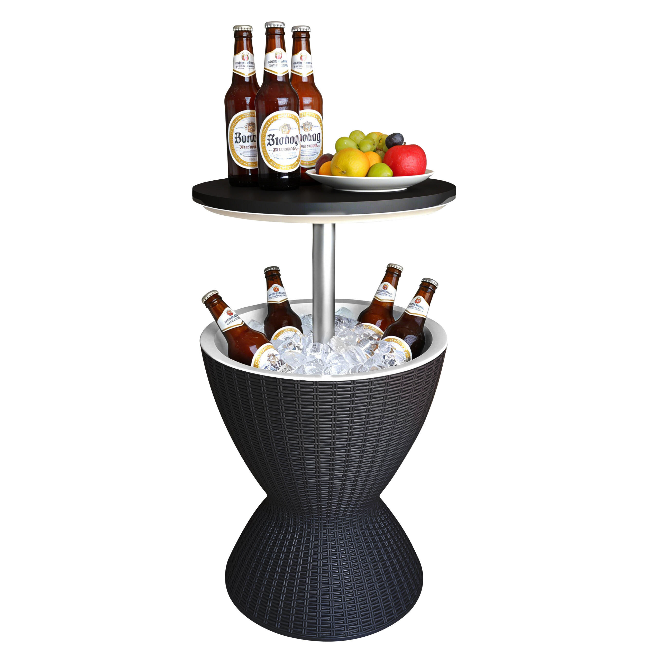 HLADNI bar - crna, metal/plastika (48.5/48.5/82cm) - Relaxdays